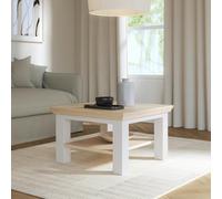 Furniture To Go Pontypool Small Coffee Table with Shelf in White and Riva Oak - 43.4 x 70 x 70 cm - 1 - Wood