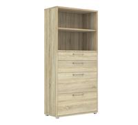 Furniture To Go Prima Bookcase 1 Shelf with 2 Drawers 2 File Drawers in Oak - Oak Effect - Wood - 1