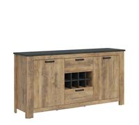 Furniture To Go Rapallo 2 Door 2 Drawer Sideboard With Wine Rack In Chestnut And Matera Grey