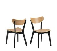 Roxby Dining Chairs in Black and Oak Set of 2, none