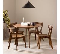 Furniture To Go Roxby Round Dining Table in Walnut 105x76cm Included 4 Roxby Dining Chairs in Walnut - Brown - No - Brown