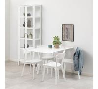 Furniture To Go Roxby Square Dining Table in White Included 4 Roxby Dining Chair in White - White - No - White