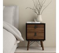 Furniture To Go Ry Bedside Cabinet 2 Drawer In Matt Black Walnut