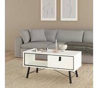 Furniture To Go Ry Coffee Table with 1 Drawer in Matt White - White - White - 48.2
