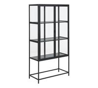 Furniture To Go Seaford 2 Glass Door Display Cabinet in Black - 1 - Full Assembly Required - Black