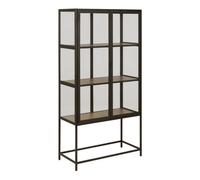 Furniture To Go Seaford 2 Glass Door Display Cabinet In Black & Oak