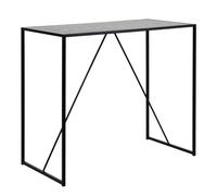 Furniture To Go Seaford Black Metal Bar Table with Black Ash Top Furniture To Go Black