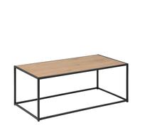 Seaford Black Metal Coffee Table with Oak Top