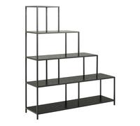 Seaford Bookcase with 4 Shelves and 1 Drawer in Black, black