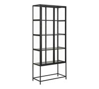 Furniture To Go Seaford Tall Black Metal 2 Door Display Cabinet - 1 - Full Assembly Required - Black