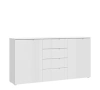 Sienna Wide Chest of 4 Drawers and 2 Doors Furniture To Go White One Size