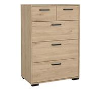 Furniture To Go Sofia Chest 3 + 2 Drawers Jackson Hickory - Oak - Matt - Melamine
