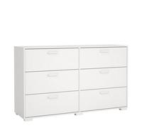 Sofia Double Dresser 6 Drawers White