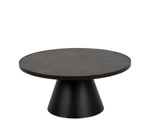 Furniture To Go Soli Low Round Ceramic Coffee Table In Black 85.7X40Cm