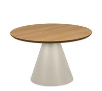 Furniture To Go Soli Low Round Coffee Table in Oak/Grey 65x43cm - 1 - Oak/Grey - Brown
