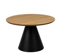 Furniture To Go Soli Round Coffee Table in Oak/Black 65x43cm - 1 - Oak/Black - Brown