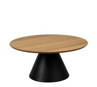 Furniture To Go Soli Round Coffee Table In Oak/black 85X40Cm