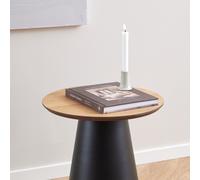 Furniture To Go Soli Round Coffee Table In Oak/black 45X48Cm