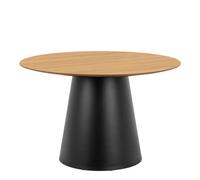 Furniture To Go Soli Round Dining Table In Oak/black 120X75Cm