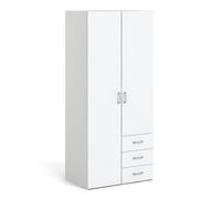 Furniture To Go Space Wardrobe with 2 doors + 3 drawers White 1750 - White - Malemine - 1