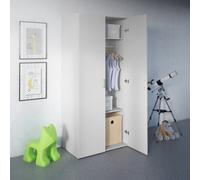 Furniture To Go Space Wardrobe With 2 Doors White 1750 (W) 77.6 X (H) 175.4 X (D) 49.4Cm