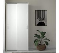Furniture To Go Space Wardrobe With 2 Sliding Doors In White (W) 77.6 X (H) 175.4 X (D) 48.2Cm