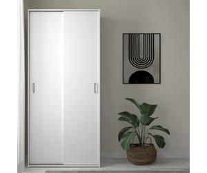 Furniture To Go Space Wardrobe With 2 Sliding Doors In White (W) 77.6 X (H) 175.4 X (D) 48.2Cm