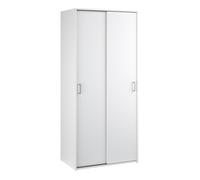 Indoor Furniture Group Space Wardrobe With 2 Sliding Doors In White, White