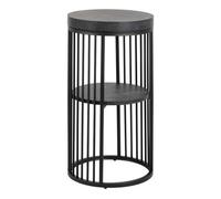 Furniture To Go Strington Round Bedside Table 1 Shelf In Matt Black