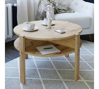 Furniture To Go Tobago Round Coffee Table with Open Shelf in Artisan Oak - 45.5 x 74.4 x 74.4 cm - 1 - Wood
