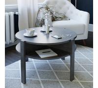 Furniture To Go Tobago Round Coffee Table with Open Shelf in Optic Dark Grey - 45.5 x 74.4 x 74.4 cm - 1 - Wood