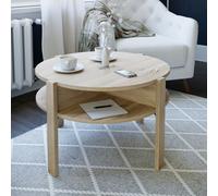 Furniture To Go Tobago Round Coffee Table with Open Shelf in Sonoma Oak - 45.5 x 74.4 x 74.4 cm - 1 - Wood