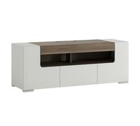 Furniture To Go Toronto 140 Cm Wide TV Cabinet In White And Oak Effect, White