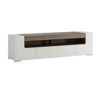 Furniture To Go Toronto 190 Cm Wide TV Cabinet In White And Oak Effect, White