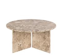 Furniture To Go Vega Round Coffee Table With Brown Marble Top 90Cm