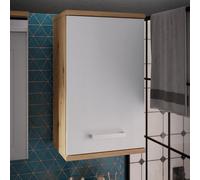 Furniture To Go Veris Small Hanging Cupboard With 1 Door In Artisan Oak And Light Grey