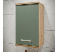 Furniture To Go Veris Small Hanging Cupboard With 1 Door In Artisan Oak And Sage Green