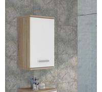 Furniture To Go Veris Small Hanging Cupboard With 1 Door In Sonoma Oak And White High Gloss