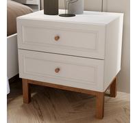 Wensley 2 Drawer Bedside Chest in Light Grey and Oak