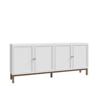Furniture To Go Wensley 4 Door 1 Drawer Sideboard In Light Grey And Oak, Grey