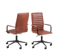 Furniture To Go Winslow Swivel Desk Chair With Adjustable Height Function in Vintage Brandy in Brown Furniture To Go Brown