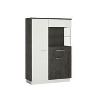 Furniture To Go Zingaro Low display cabinet (RH) in Grey and White - Full Assembly Required - Grey & White - Matt