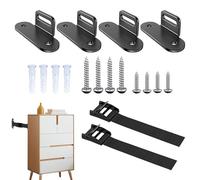 Furniture Wall Straps - Adjustable Home Anti Fall Device - Heavy-Duty 2Piece Brackets Quick-Release Drawer Locks Stabilizers Childproof for Rental Homes Kitchen Bathroom Playroom Nursery Living