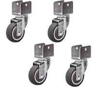 Furniture Wheel, Heavy Duty Castor,Swivel Caster Wheels for Cribs,with U-Type Bracket,2in 50mm Rubber Furniture with Brakes(4swivel,18MM U Bracket)