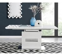 Furniturebox Arezzo Rectangular White High Gloss Extending 6 - 8 Seater Dining Table - Extending Dining Table - White Dining Table