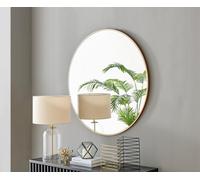FurnitureboxUK Emma 100cm Large Art Deco Metal Frame Round Hallway Bedroom Dining & Living Room Wall Mirror in Copper FurnitureboxUK Copper