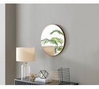 FurnitureboxUK Emma 60cm Small Art Deco Metal Frame Round Hallway Bedroom Dining & Living Room Wall Mirror in Copper FurnitureboxUK Copper