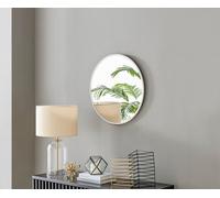 FurnitureboxUK Emma 60cm Small Art Deco Metal Frame Round Hallway Bedroom Dining & Living Room Wall Mirror in White FurnitureboxUK White