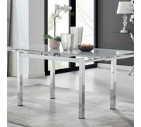 FurnitureboxUK Enna 170cm 6-Seater Chrome & Glass Extending Dining Table in White FurnitureboxUK White