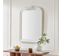 FurnitureboxUK Francis White Wood Large 110x74cm Overmantle Arch Mirror | Size: 110x74 cm FurnitureboxUK White 110x74 cm
